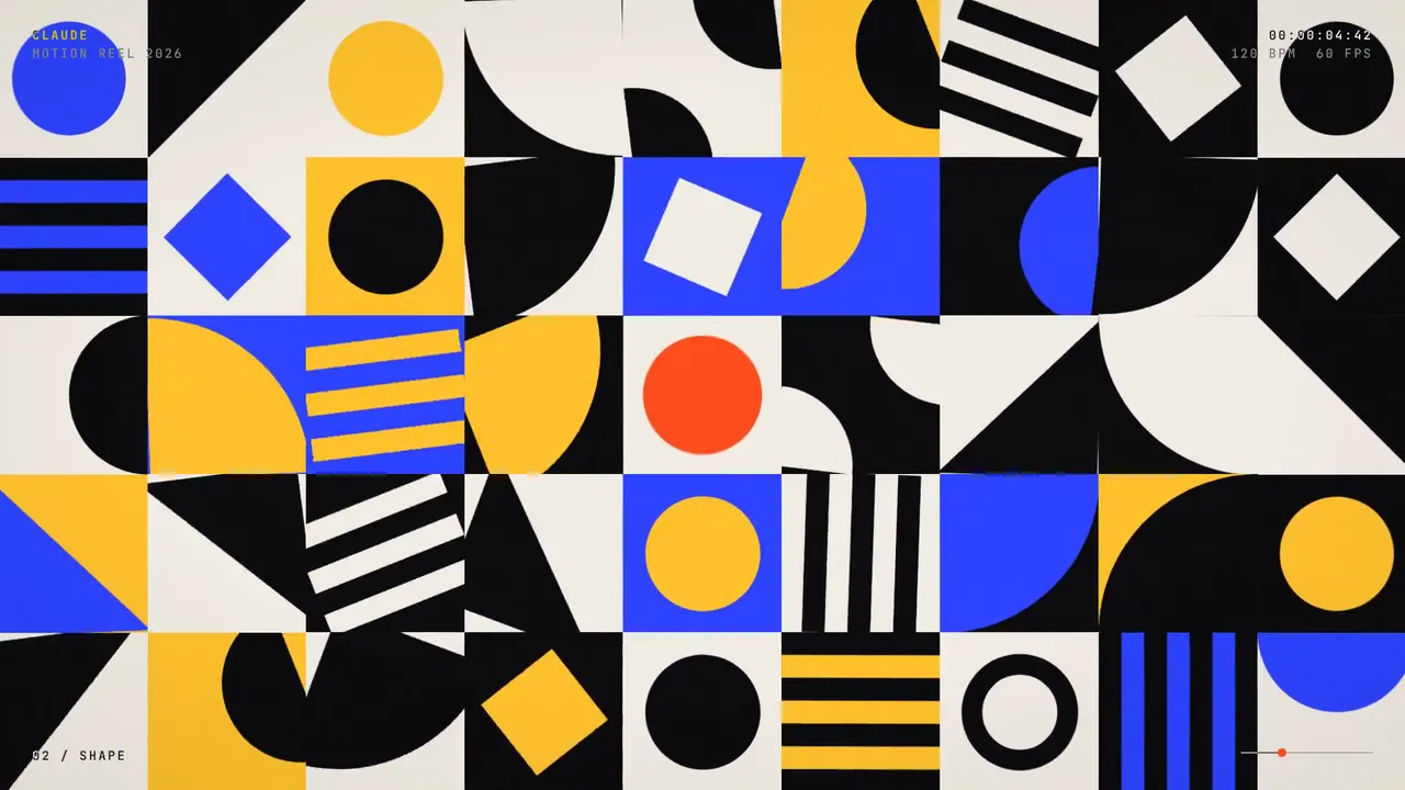 Motion design in Bauhaus shapes