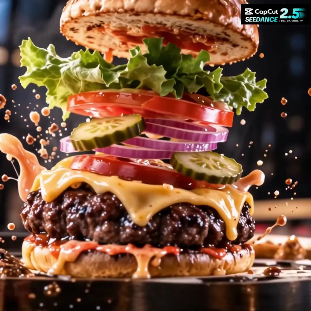 A cinematic burger commercial