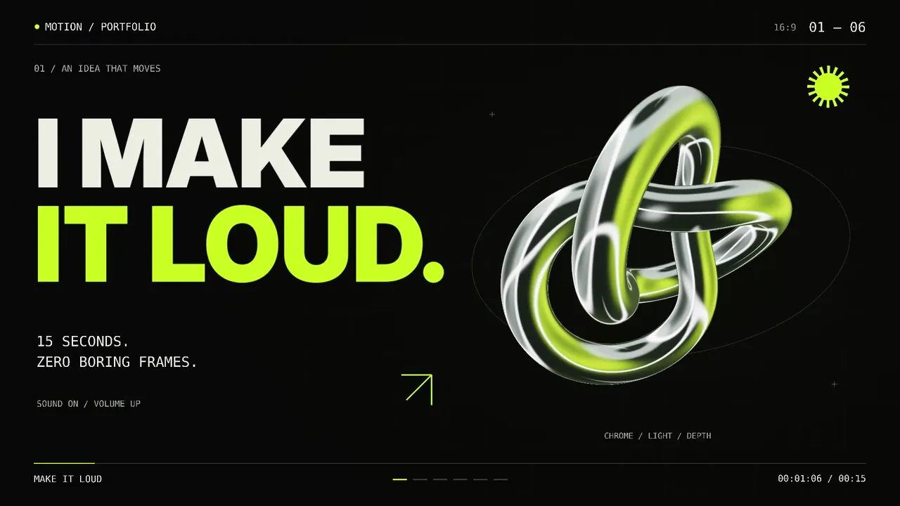 I make it loud: a chrome 3D showreel