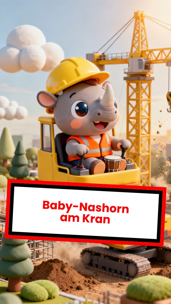 Baby-Nashorn am Kran