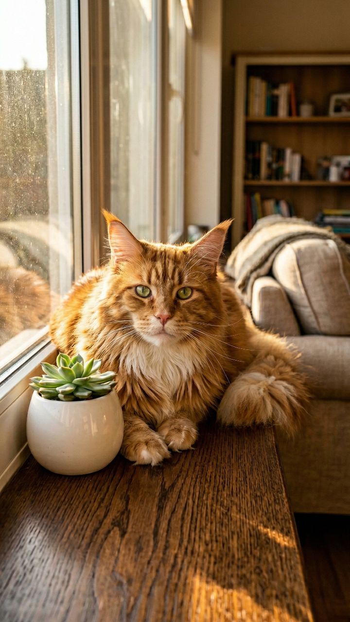 Sunlit Cat Serenity