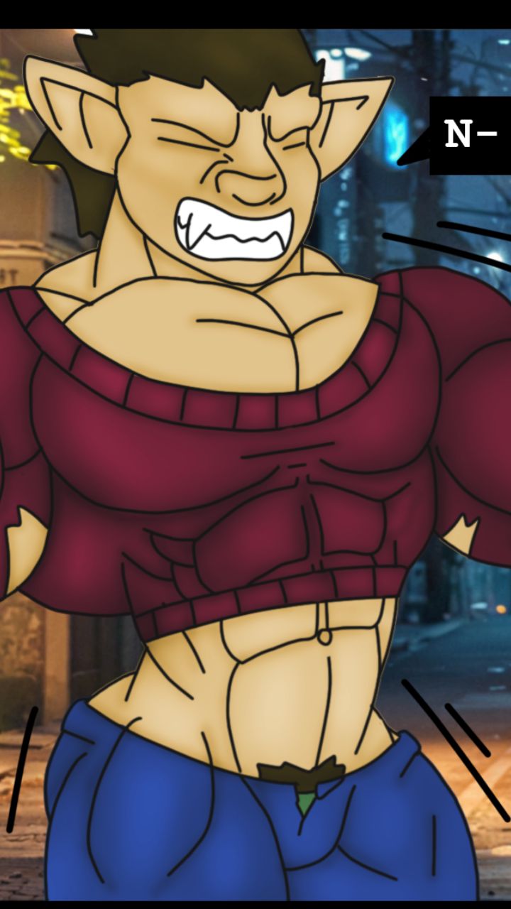 Cinematic Werewolf Transformation in Comics