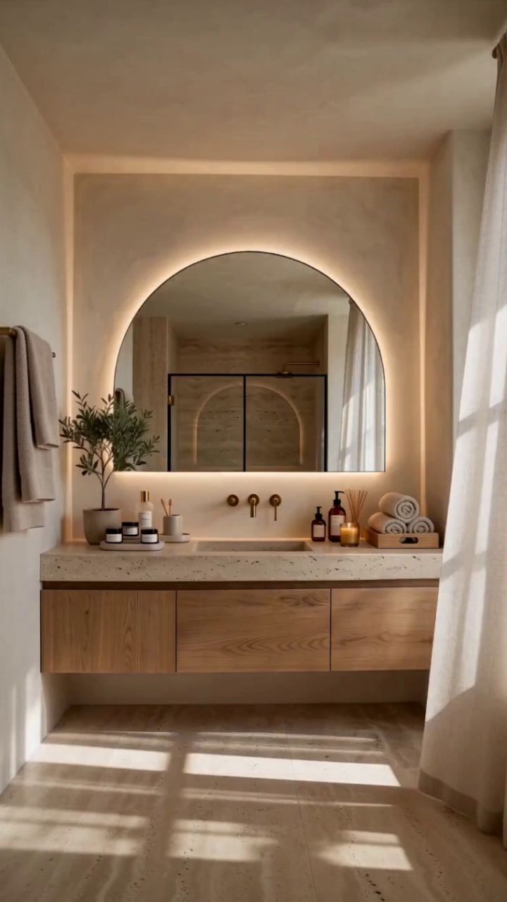 Curated Morning Rituals - Neutral Bathroom Aesthetic