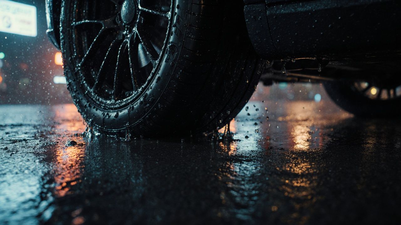 Neon Reflections on Asphalt