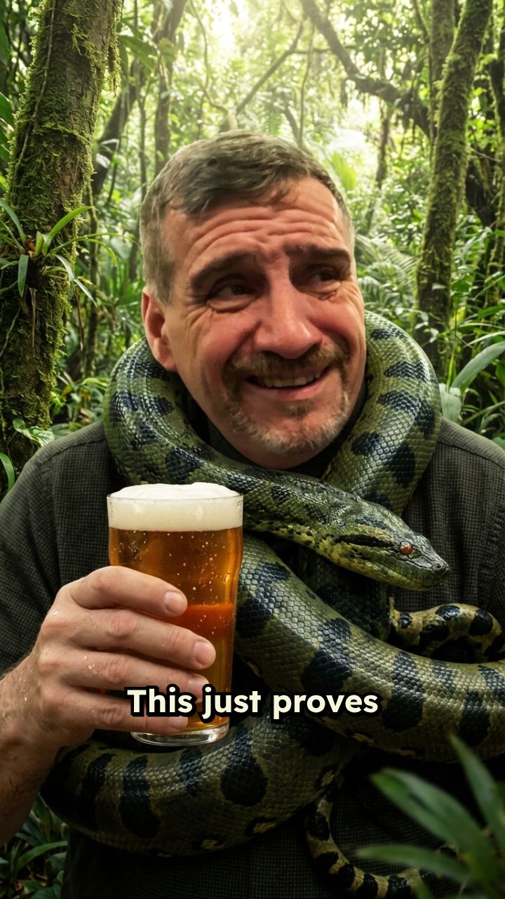 Beer Despite an Anaconda Squeeze