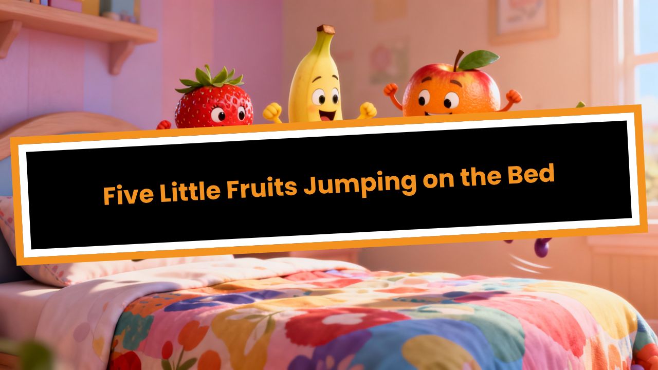 Five Little Fruits Jumping on the Bed
