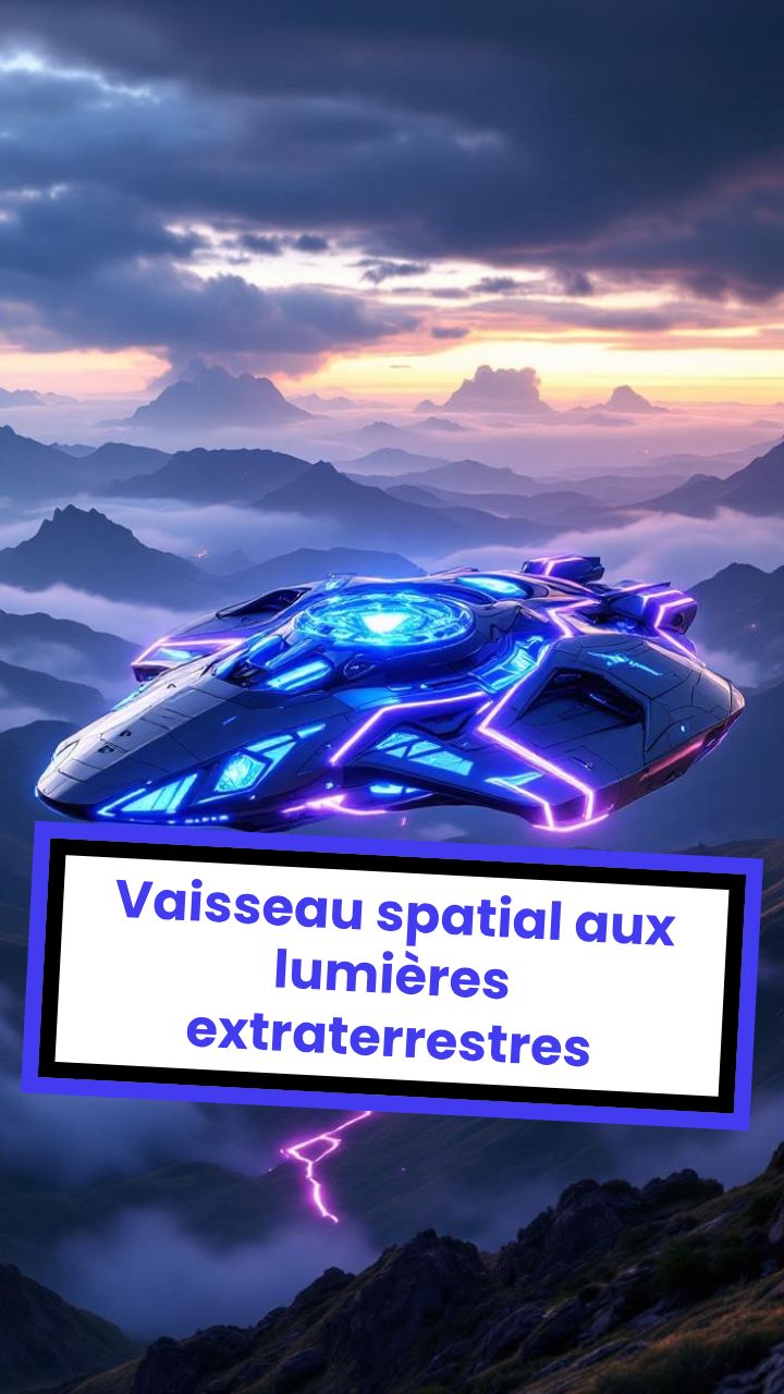 Vaisseau spatial aux lumières extraterrestres