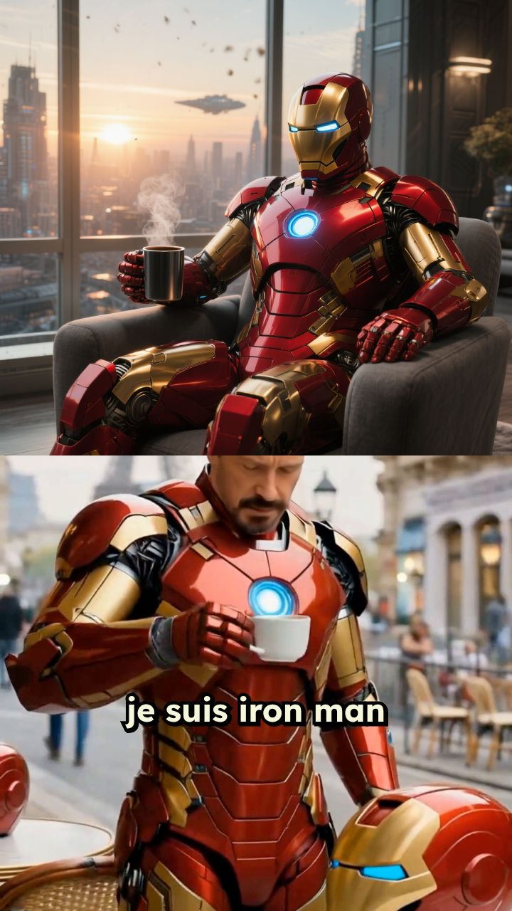 Café et tranquillité d'Iron Man