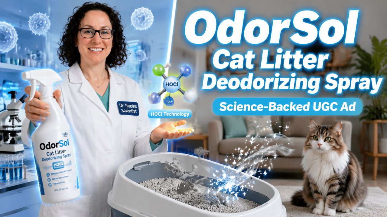 OdorSol Cat Litter Deodorizing Spray Science-Backed UGC Ad