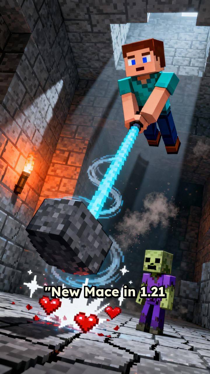 Minecraft 1.21 Mace Smashes Everything