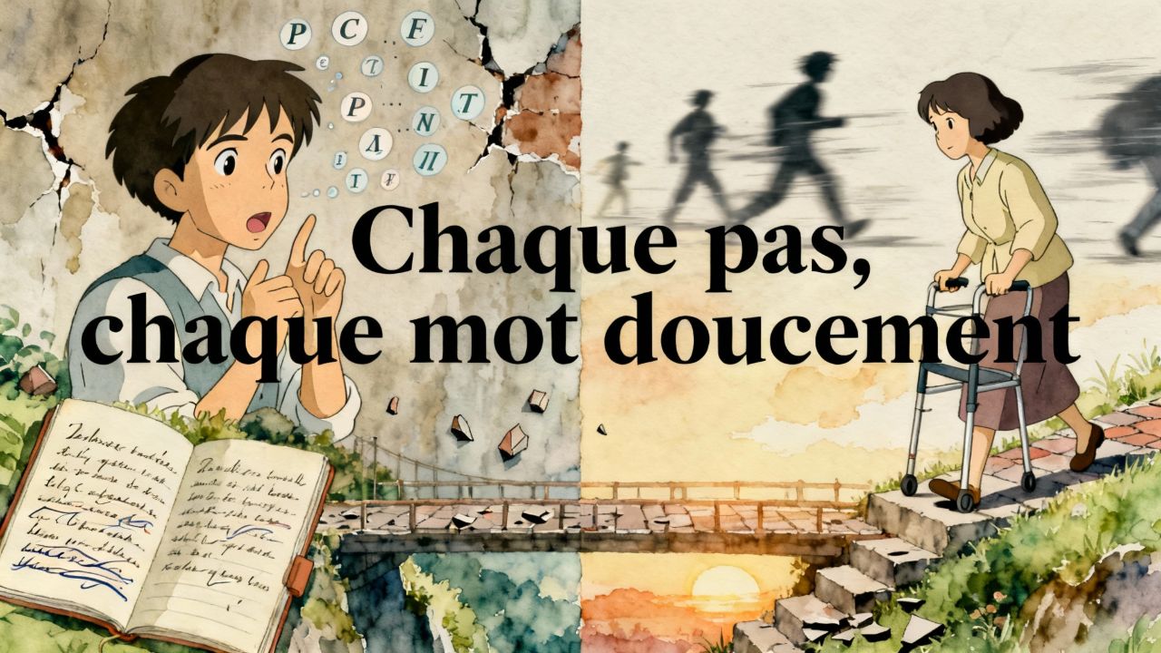 Chaque pas, chaque mot doucement