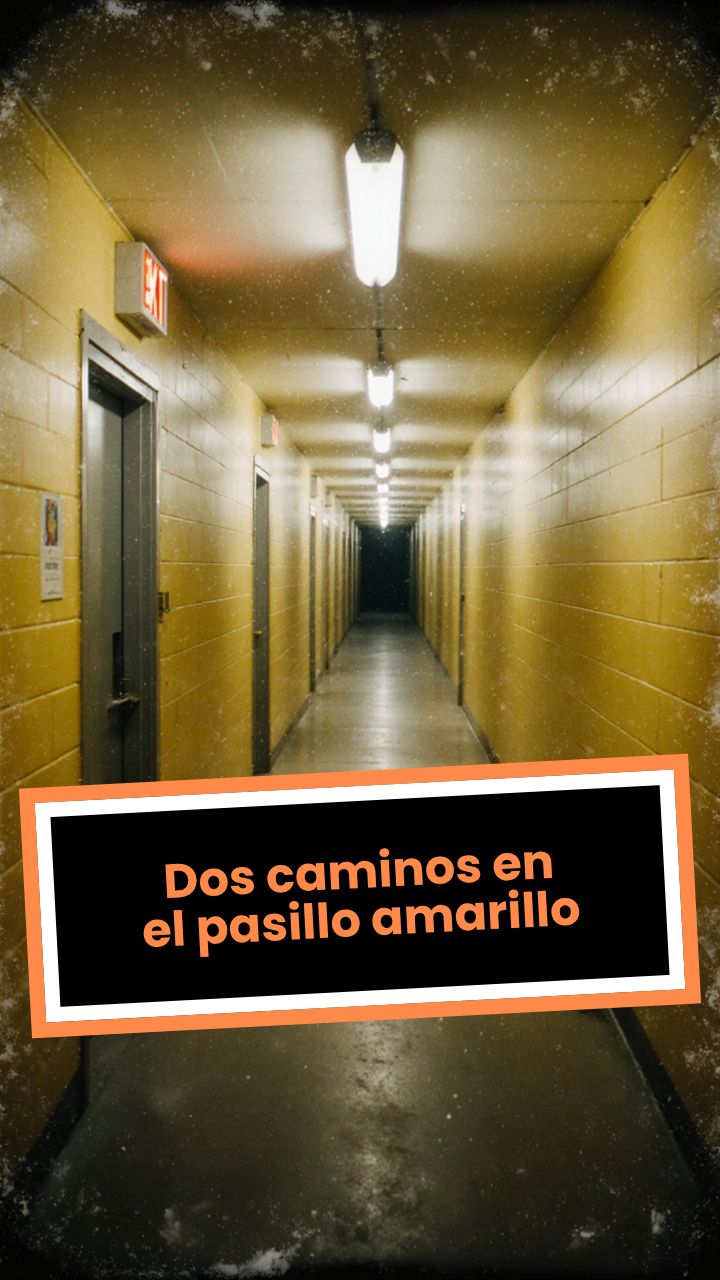 Dos caminos en el pasillo amarillo