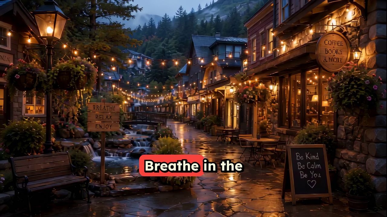 Cozy Mountain Village Twilight