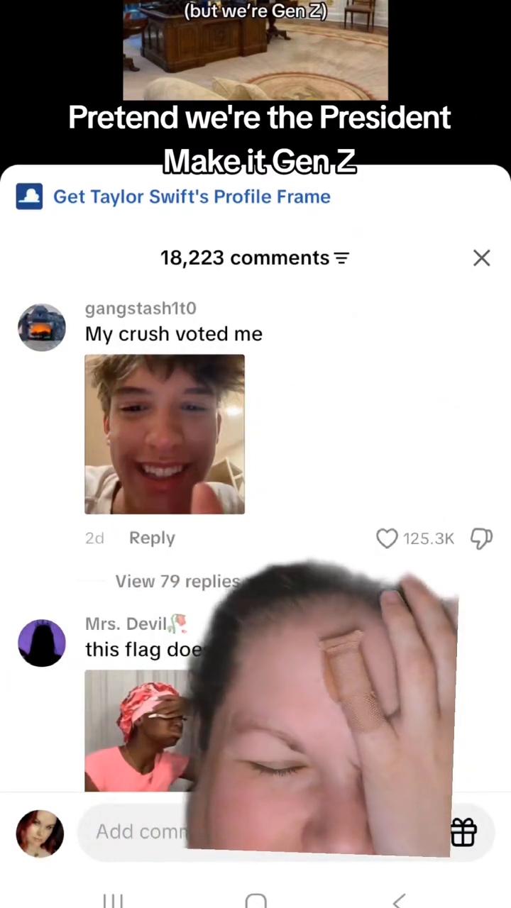 TikTok video: Gen Z humor keeps me goin most days!! 🤣🤣🤣 #president #genz #comments #funny #