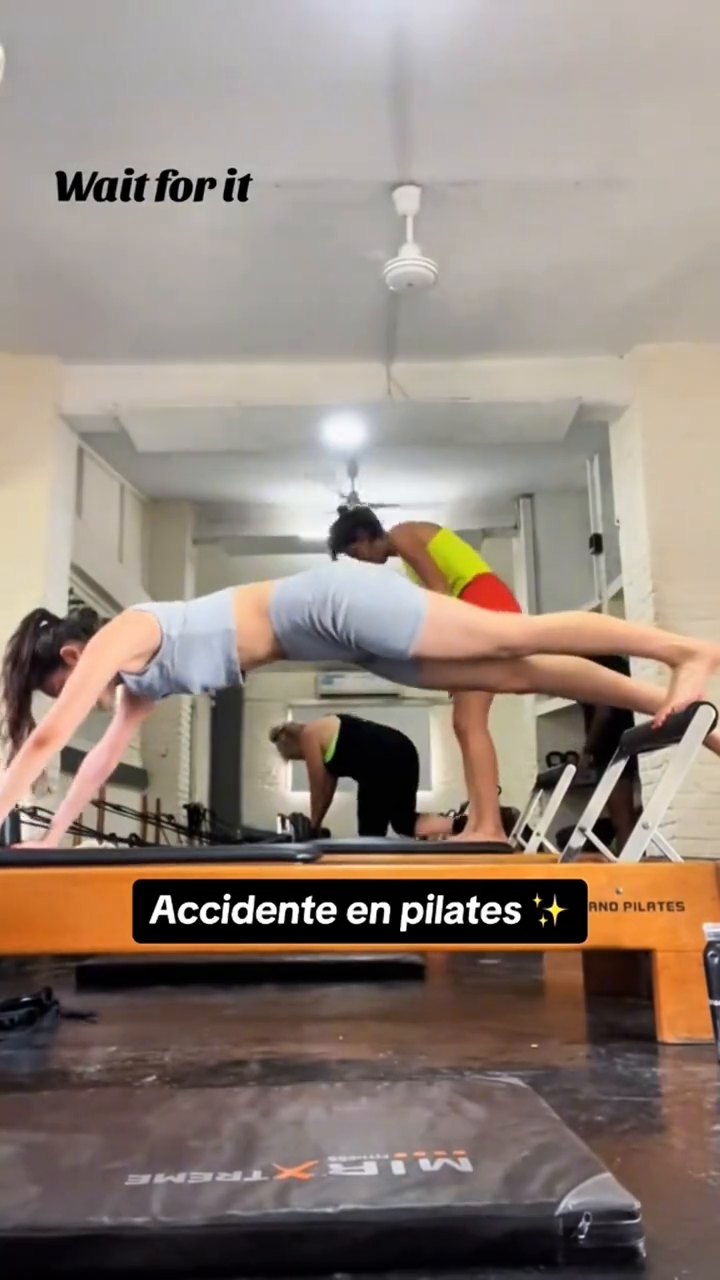 TikTok video: You thought Pilates would be easy #funny #fail #pilates #viral #pilatesfail