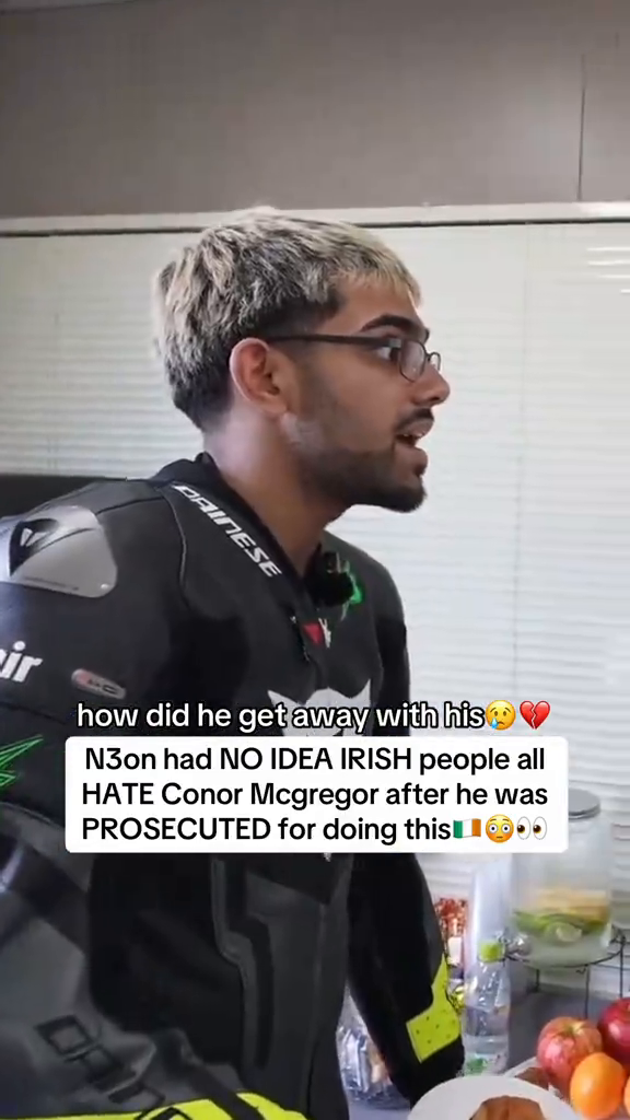 TikTok by @thestreamingplug5: N3on had NO IDEA IRISH people all HATE Conor Mcgregor after he was PROSECUTED for doing th